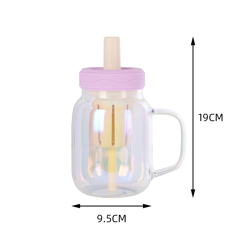 Cốc thủy tinh Borosilicate cao Dopamine có ống hút