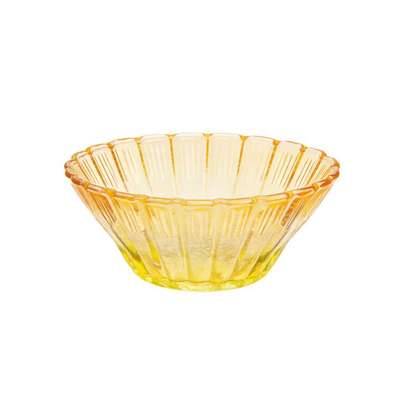 Bát salad thủy tinh có cánh hoa màu gradient để sử dụng tại nhà