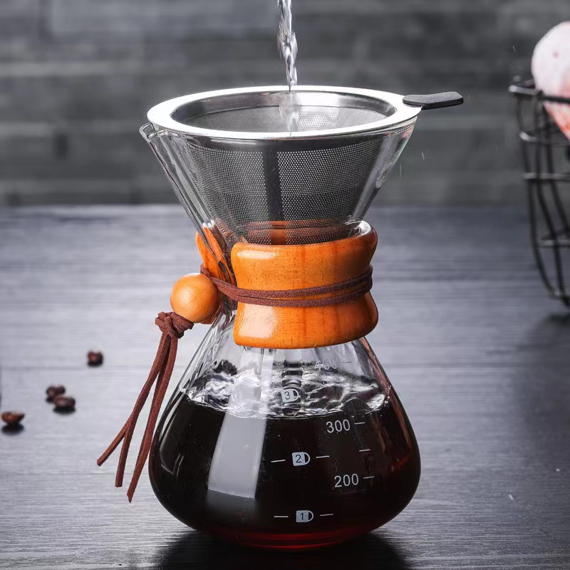 Tay pha cà phê ly thủy tinh 1