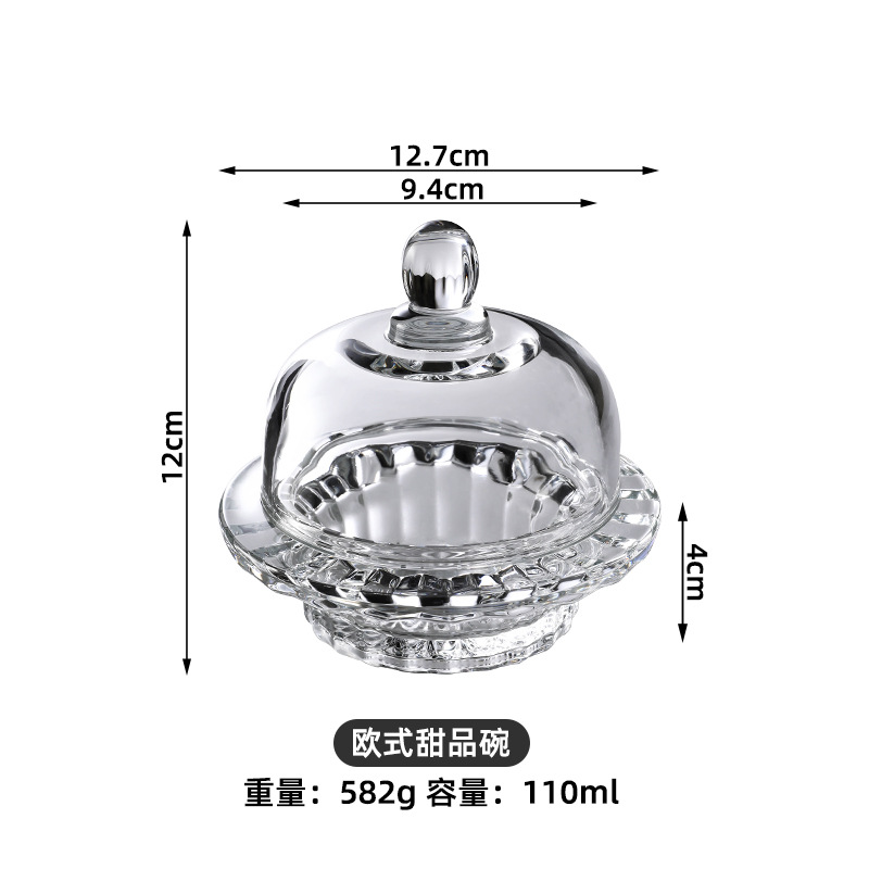 Bát tổ yến thủy tinh trong suốt có nắp đậy gia dụng