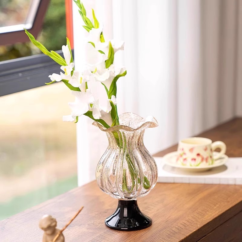 Bình thủy tinh cao cấp kiểu dáng cổ điển mạ vàng sang trọng