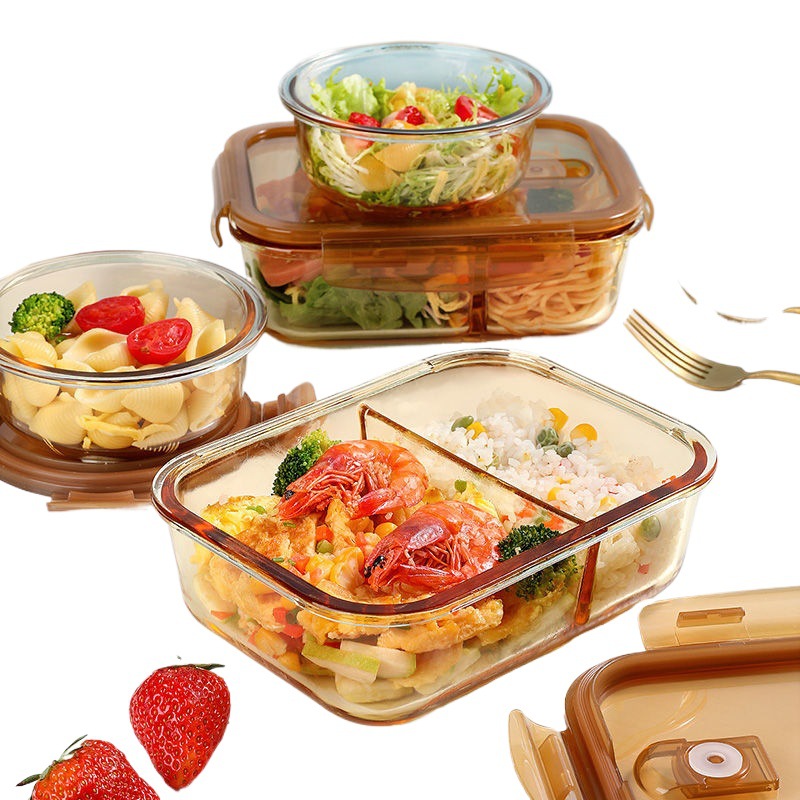 Nhân viên văn phòng với hộp Bento Lid Bento riêng biệt