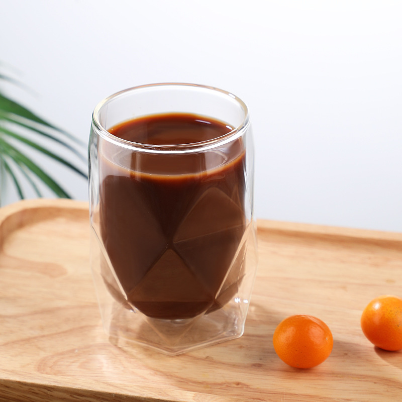 Cốc thủy tinh cách nhiệt 2 vách chịu nhiệt đơn giản